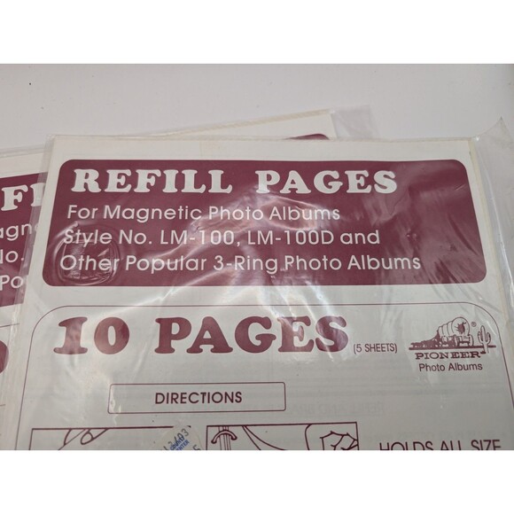 Lot of 2 Packs Refill Pages LM-100 & LM-100D Photo Albums (10 Sheets Each Pack) - Picture 2 of 3